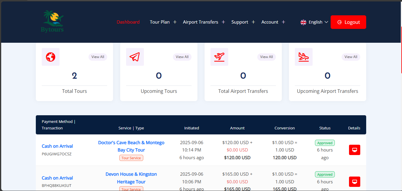 Bytours - Regional Tour & Transportation Management System